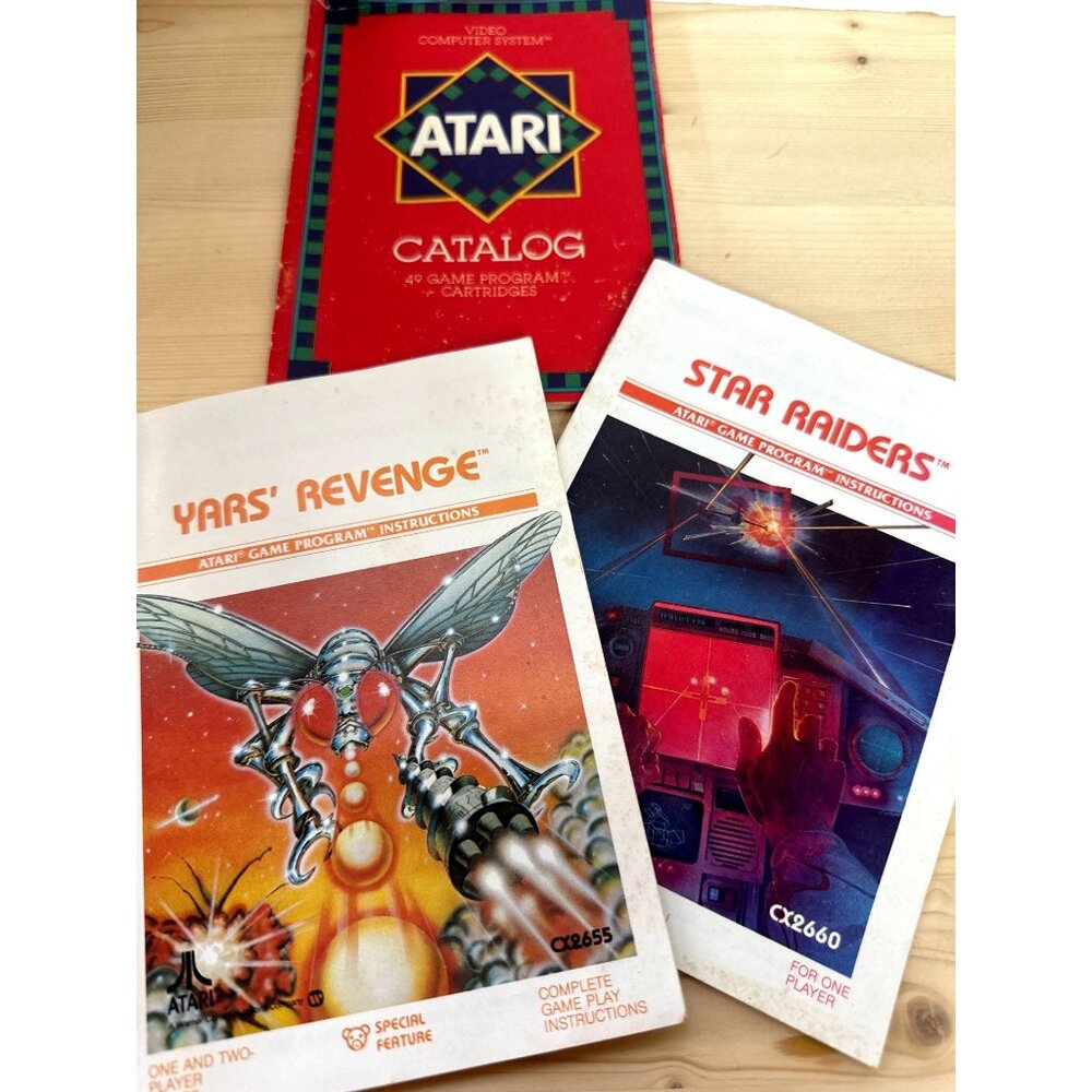 Vintage 1982 Atari Game Instructions Manual Booklets Lot Star Raiders Yars Reven